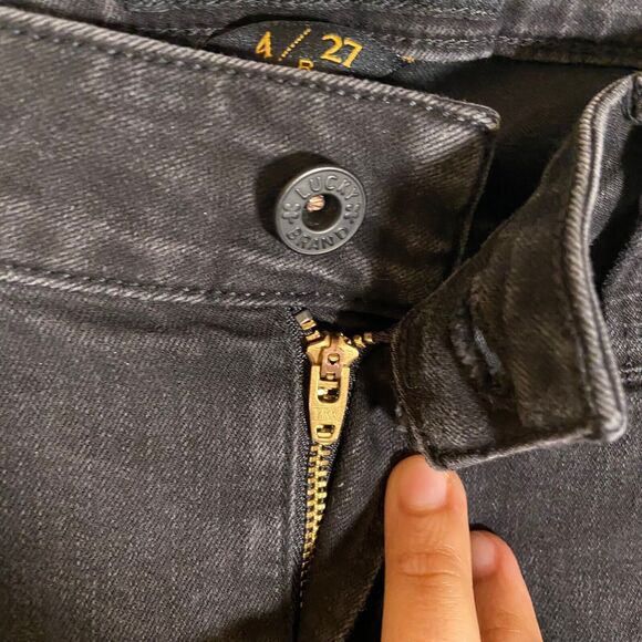 Lucky Brand Women Size 4/27 Faded Black Low Rise Lolita Skinny Jeans Embroidered - Picture 9 of 13